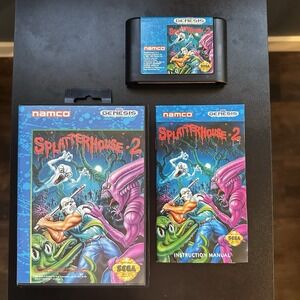 Namco Splatterhouse 2 (Sega Genesis, 1992) Complete CIB W/ Reg/Contest Vintage